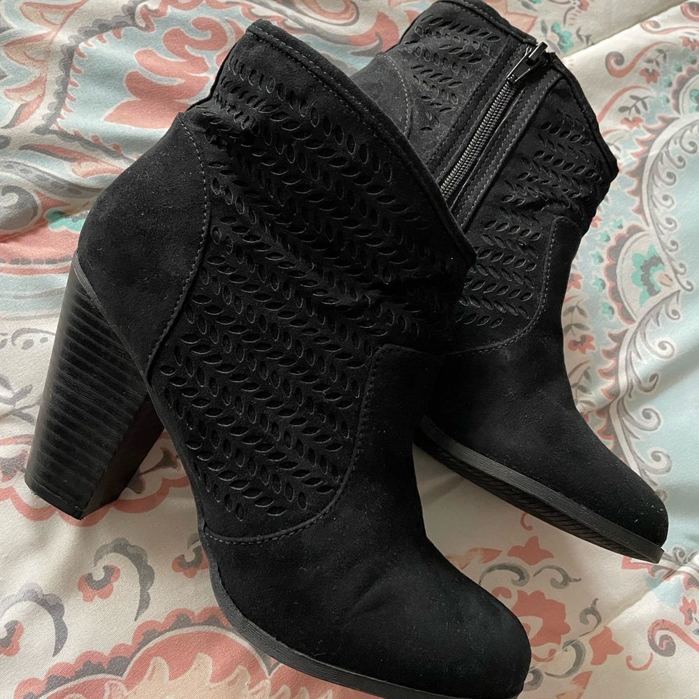 A.N.A Black High Heeled Booties-  Size 9 LIKE NEW
